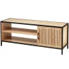 Szafka RTV czarny metal i drewno 116x33x45 cm * Excellent Houseware Best