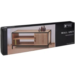 Szafka RTV czarny metal i drewno 116x33x45 cm * Excellent Houseware Best