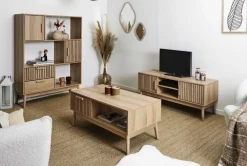 Szafka RTV LINEA ryflowane fronty 117 cm * HowHomely Hot