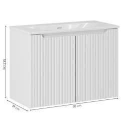 Szafka z umywalką Rilla White 80 cm * HowHomely Best