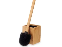 Szczotka do WC z pojemnikiem bambusowym - kwadratowa