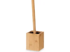 Szczotka do WC z pojemnikiem bambusowym - kwadratowa