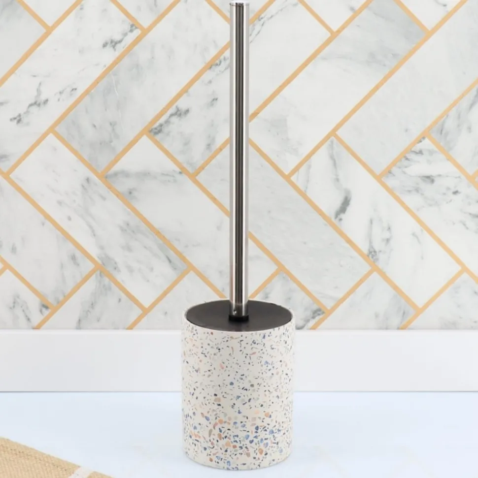Szczotka toaletowa Terrazzo biała