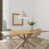 Szeroki stół Heaven ceramiczny blat z imitacją dębu podstawa beżowa * Actona Sale