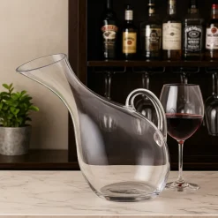 Szklana karafka na wino 1,5 l pochyła z uchwytem