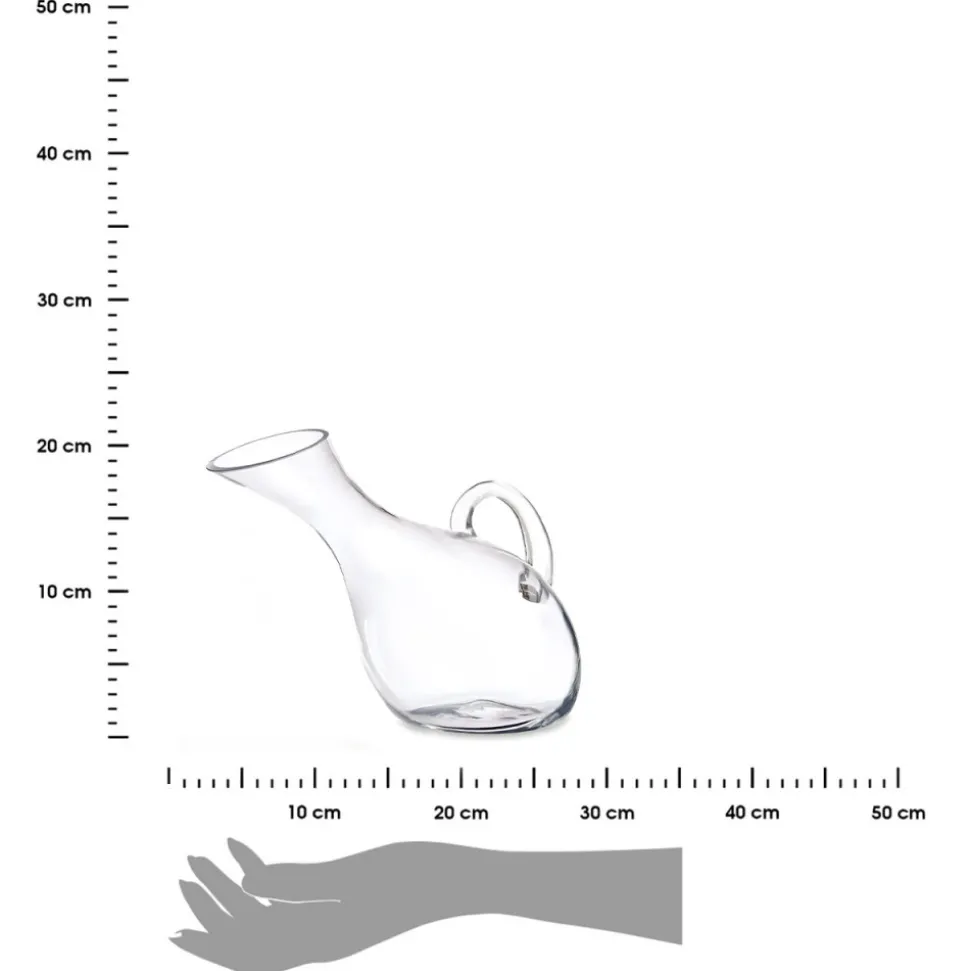 Szklana karafka na wino 1,5 l pochyła z uchwytem