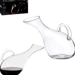 Szklana karafka na wino 1,5 l pochyła z uchwytem