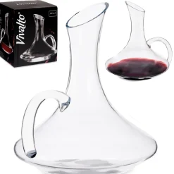 Szklana karafka na wino 1,5 l okrągła z uchwytem