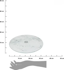 Szklana taca obrotowa Biały Marmur 32 cm