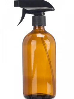 Szklana butelka 500 ml ze spryskiwaczem bursztynowa * BERILO