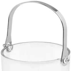 Szklane wiaderko na lód 0,8 l z metalowymi szczypcami
