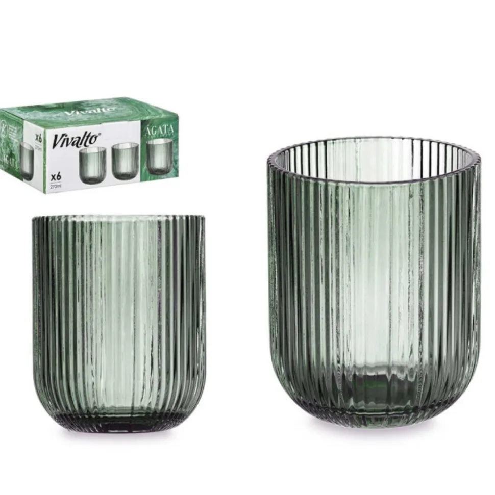 Szklanka 270 ml prążkowana zielona