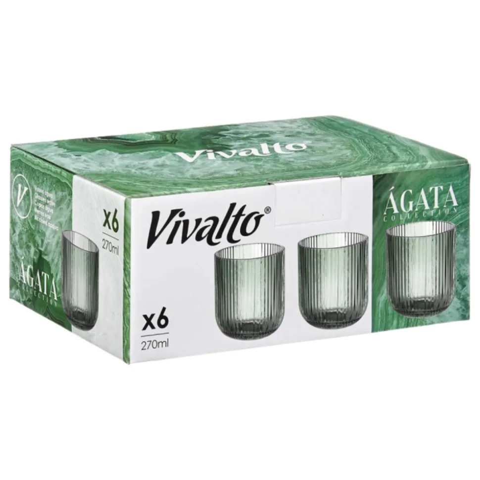 Szklanka 270 ml prążkowana zielona