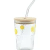 Szklanka do wody ze słomką w cytryny 420 ml