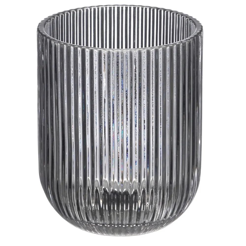 Szklanka 270 ml prążkowana szara * VIVALTO