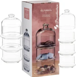 Szklany pojemnik na słodycze 3 poziomy 3x505 ml
