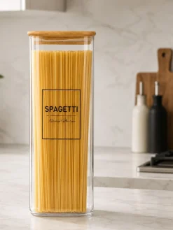 Szklany pojemnik na Spaghetti 2,1 L bambusowa pokrywka
