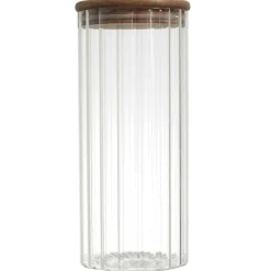 Szklany słoik Arno z akacjową pokrywką 1100 ml