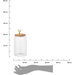 Szklany słoik z pokrywką i złotym uchwytem 1,6 l