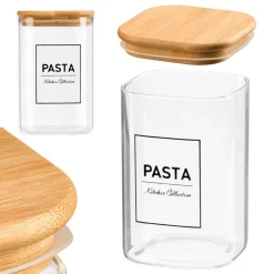 Szklany pojemnik na makaron z bambusową pokrywką 1.2l * VIVALTO Sale