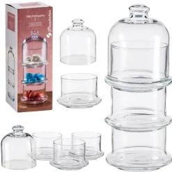 Szklany pojemnik na słodycze 3 poziomy 3x230 ml * PASABAHÇE