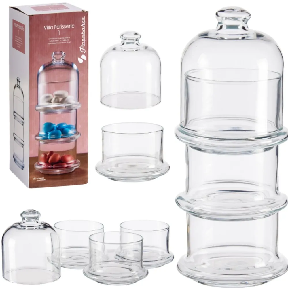 Szklany pojemnik na słodycze 3 poziomy 3x230 ml * PASABAHÇE