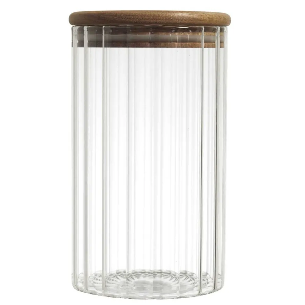Szklany słoik Arno z akacjową pokrywką 700 ml * HowHomely Discount