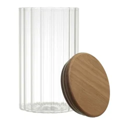 Szklany słoik Arno z akacjową pokrywką 700 ml * HowHomely Discount