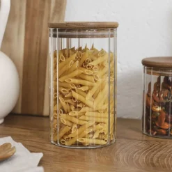 Szklany słoik Arno z akacjową pokrywką 700 ml * HowHomely Discount
