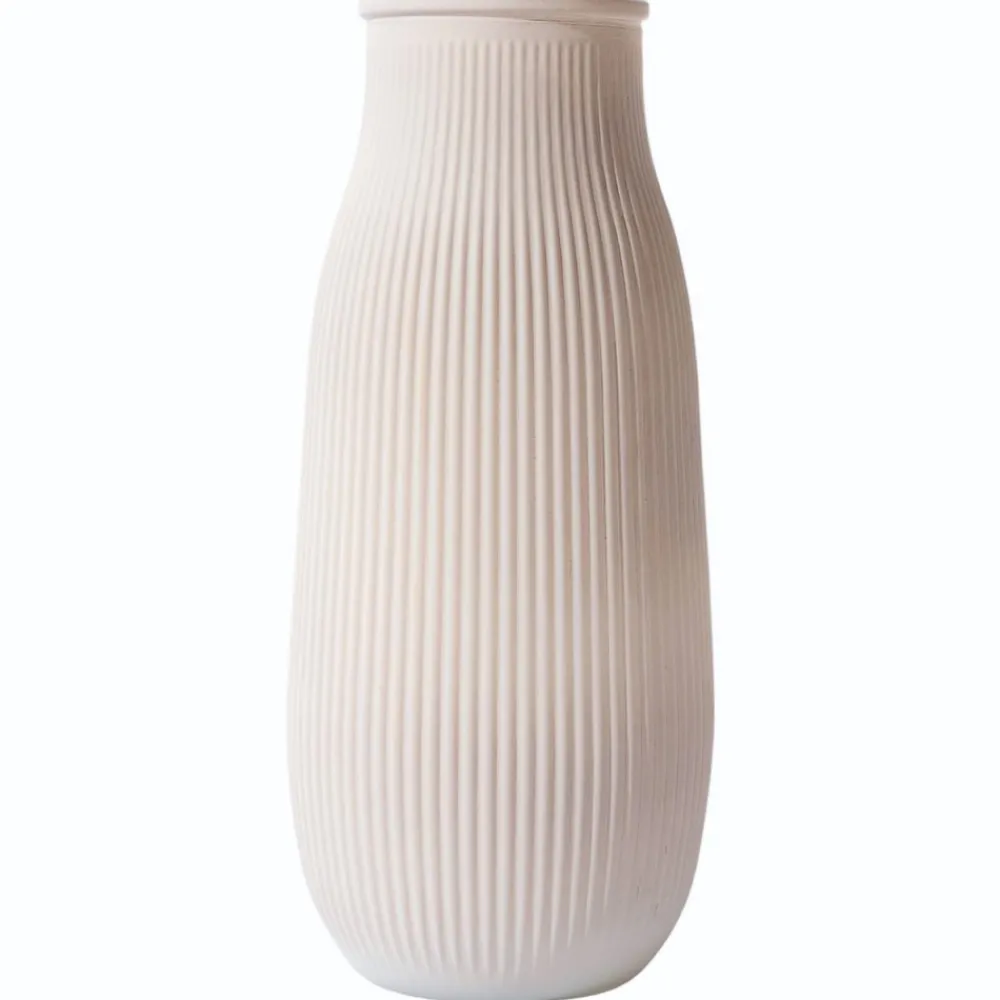 Szklany wazon Fjord 3 jasny beż 25 cm * HowHomely Outlet