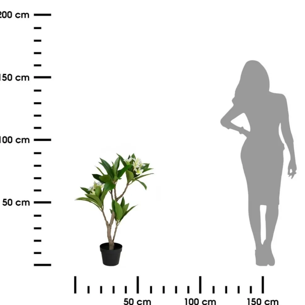 Sztuczne drzewko frangipani biała 90 cm w doniczce
