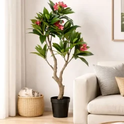 Sztuczne drzewko frangipani różowa 150 cm doniczce * HowHomely Hot