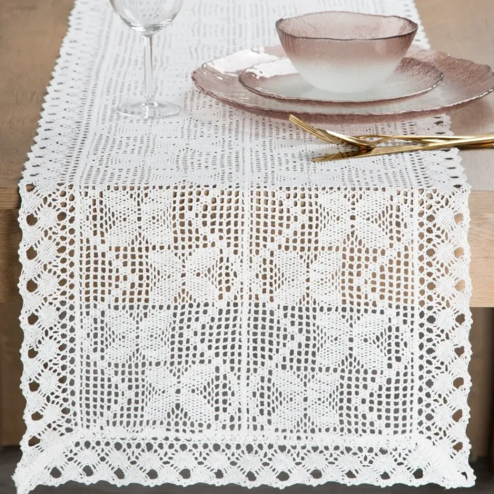 Szydełkowy bieżnik MARTHA 40x140 cm biał * EUROFIRANY B.B. Choczyńscy Sp.J.