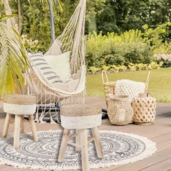 Taboret CATTAIL naturalna plecionka