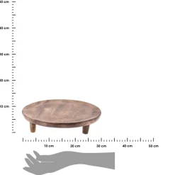 Taca dekoracyjna na nóżkach z drewna mango 30 cm * HowHomely New