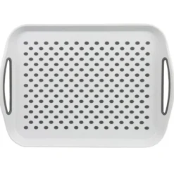 Taca do serwowania antypoślizgowa biała z uchwytami 41,5x28,5x4,5 cm * Kesper Outlet