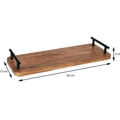 Taca drewniana z rączkami 40x15 cm * Excellent Houseware Online