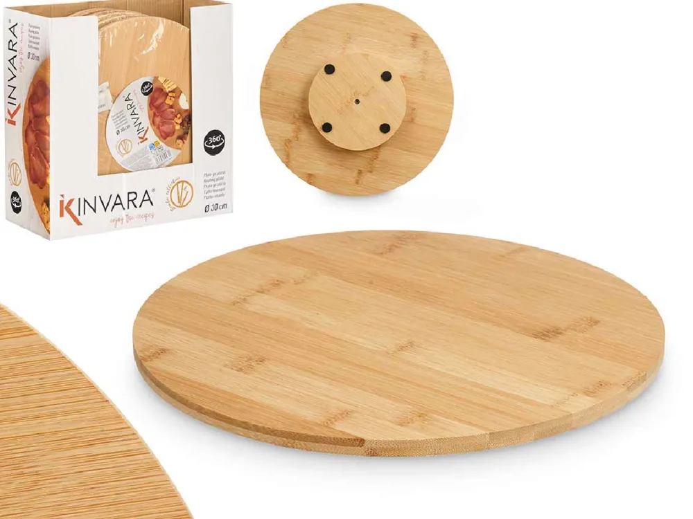 Taca obrotowa bambusowa 30 cm * KINVARA Discount