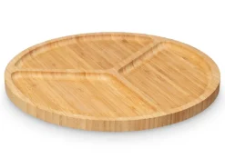 Talerz bambusowy z przegródkami średnica 30 cm