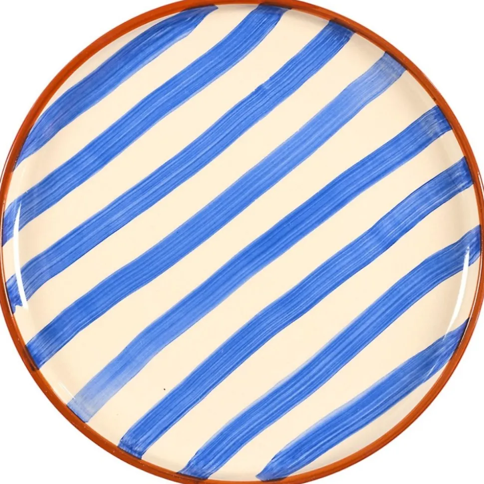 Talerz deserowy Dolce Vita 20 cm niebieskie pasy