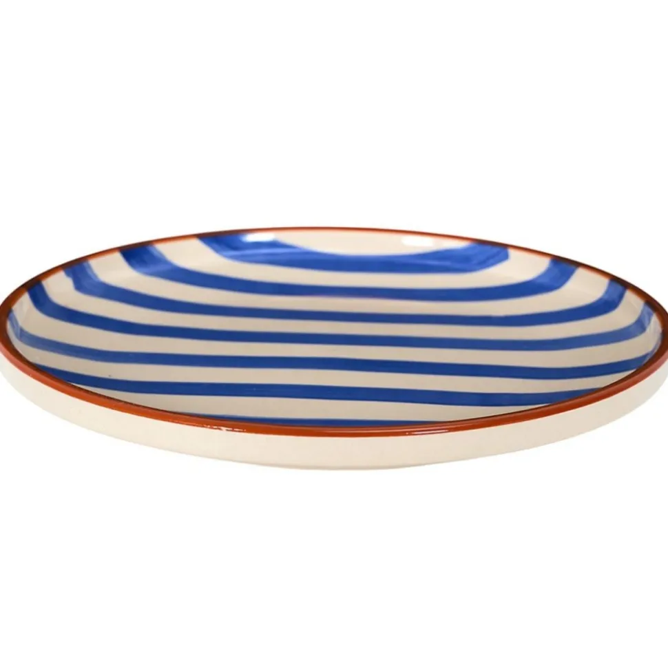 Talerz deserowy Dolce Vita 20 cm niebieskie pasy