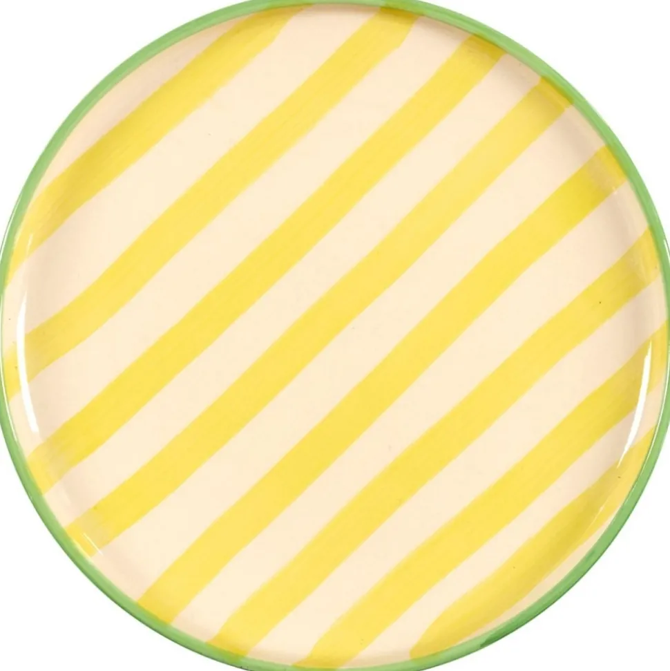 Talerz deserowy Dolce Vita 20 cm żółte pasy