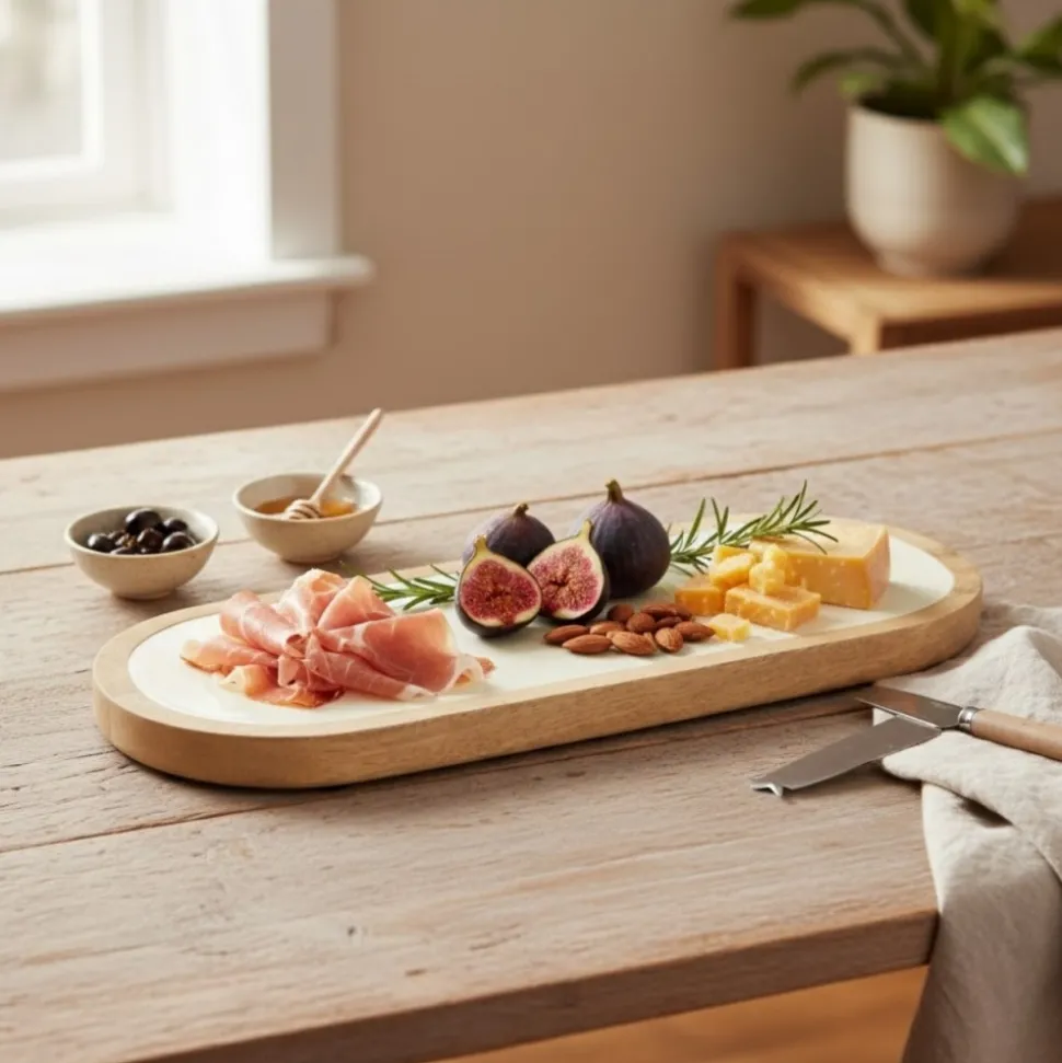 Talerz do serwowania Inaya Mango 40x15 cm biały