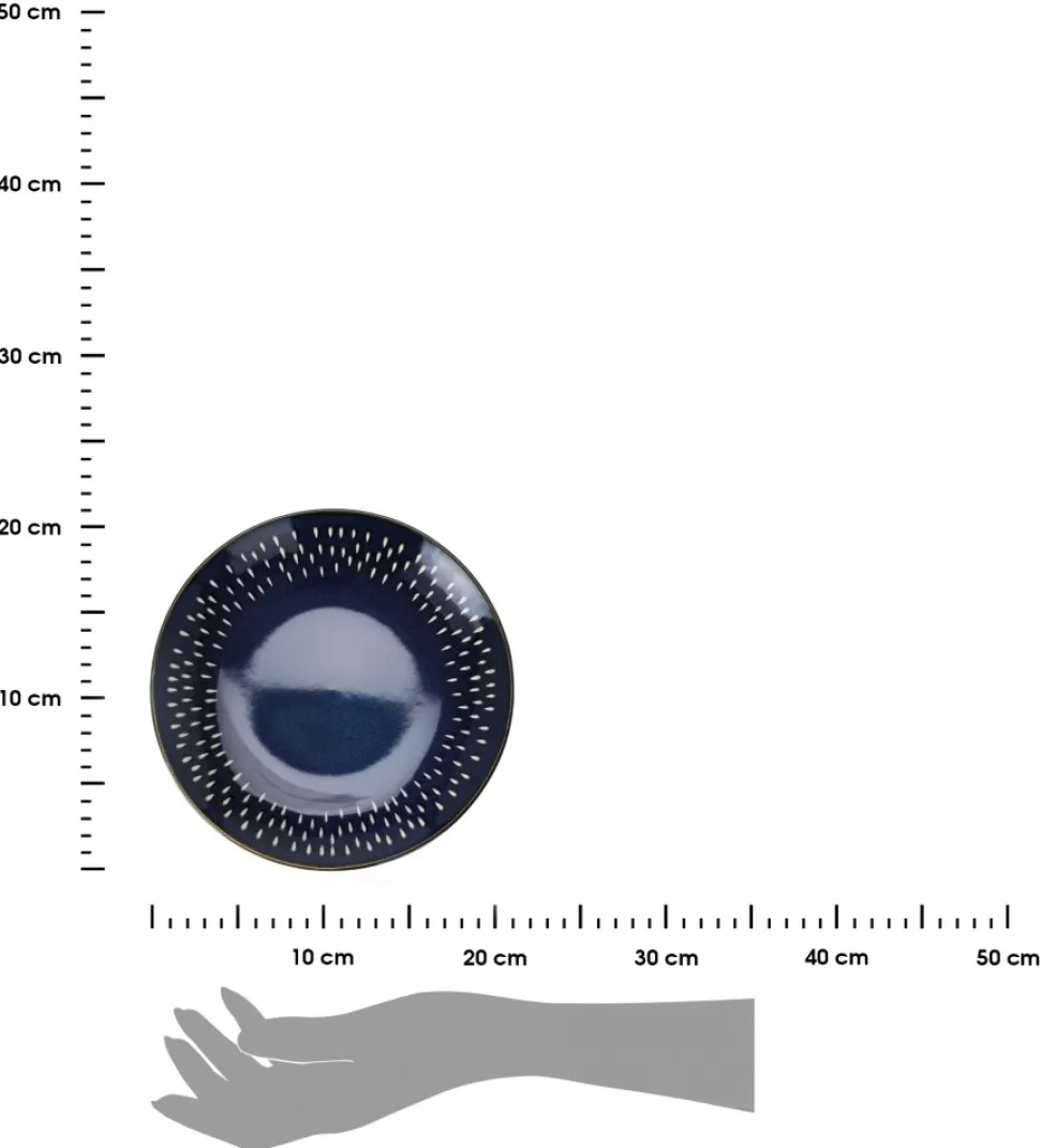 Talerz płytki obiadowy ciemnoniebieski 21 cm