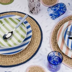 Talerze obiadowe 27 cm 6 szt. Ligne niebieskie