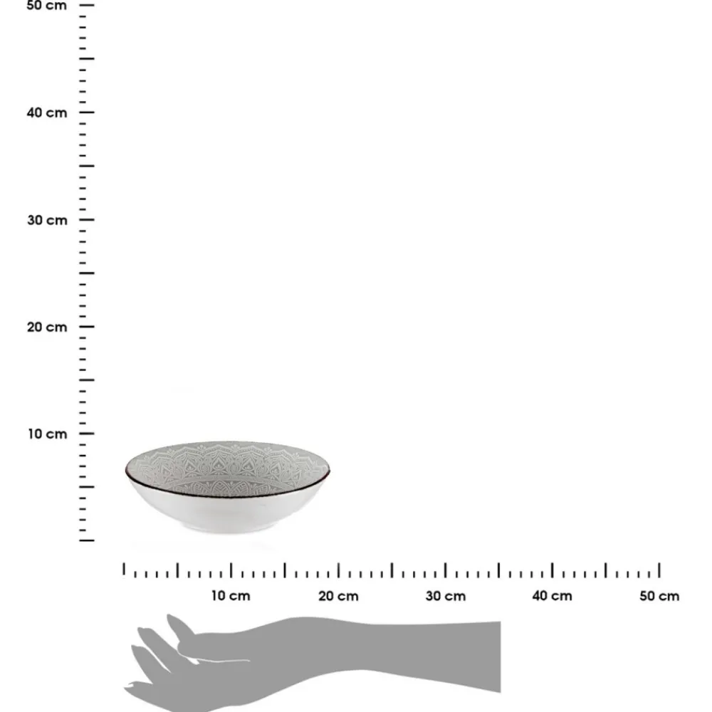 Talerz głęboki 20 cm MANDALA szary * VESSIA Hot