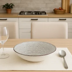 Talerz głęboki 20 cm MANDALA szary * VESSIA Hot
