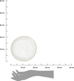 Talerz obiadowo deserowy biały z brązową krawędzią 21 cm * Siaki Collection Outlet