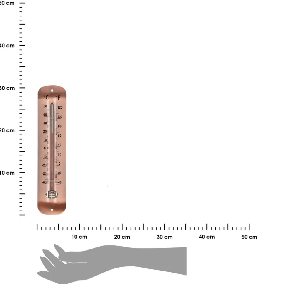Termometr zewnętrzny w kolorze miedzi ze stali nierdzewnej 30 cm