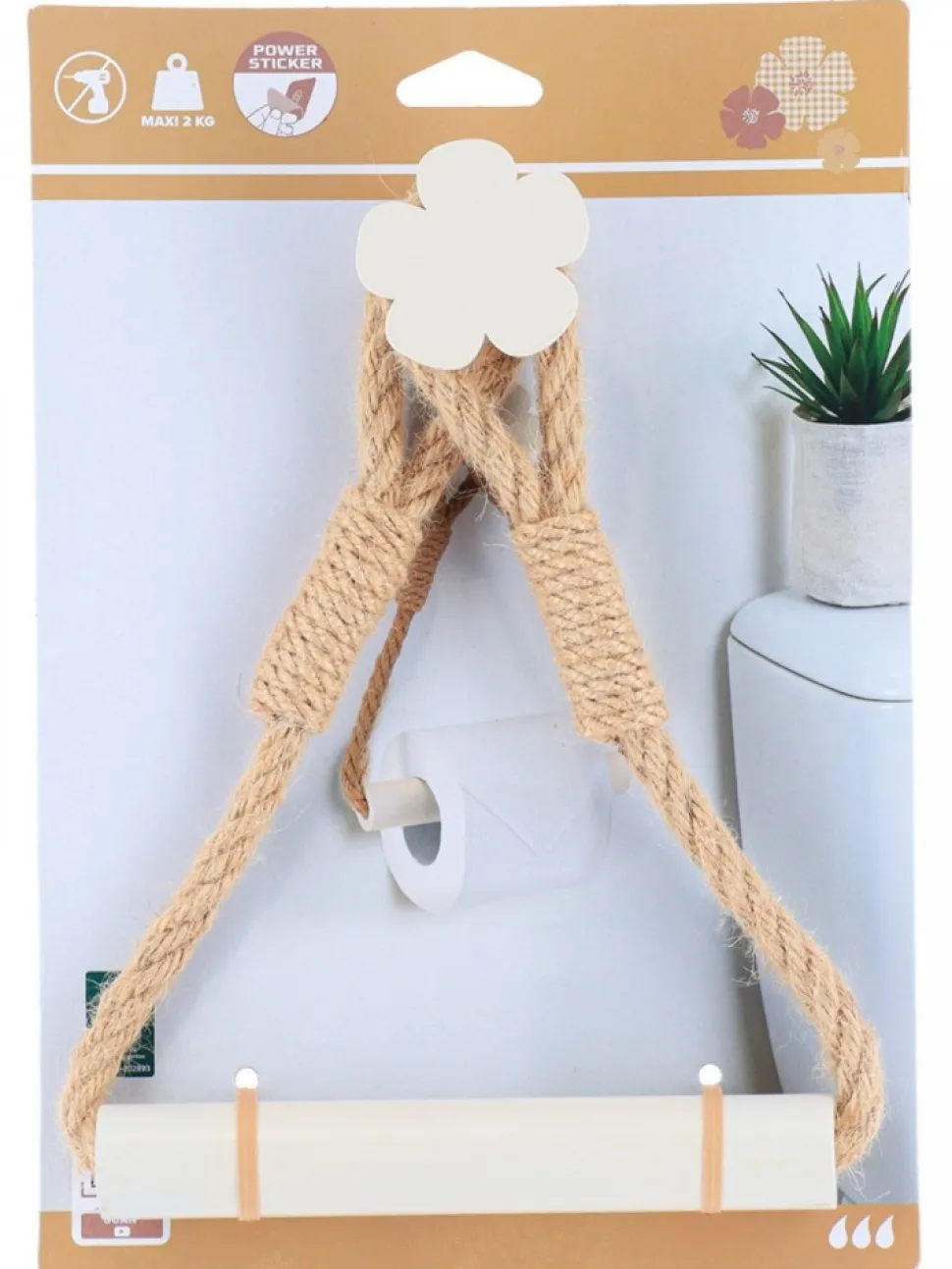 Uchwyt na papier toaletowy FLOWER ivory